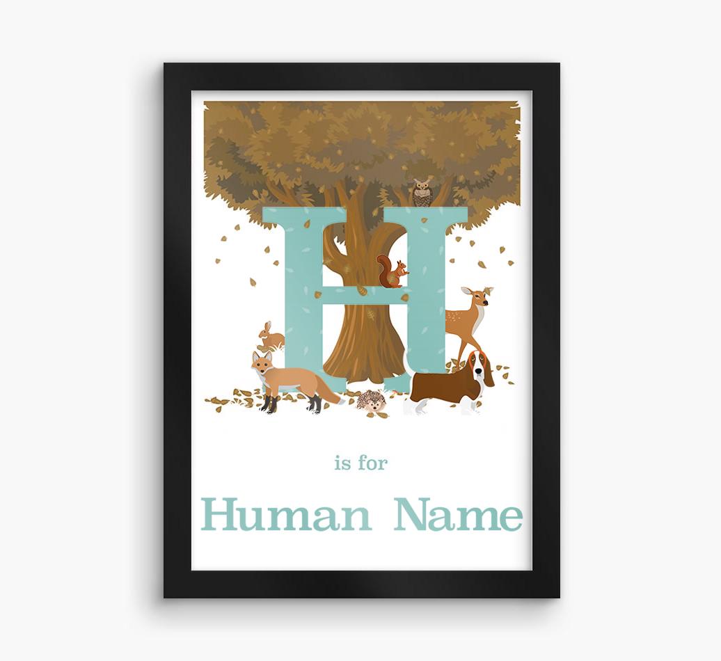 Autumn Animals Initial: Personalized {breedFullName} Framed Print