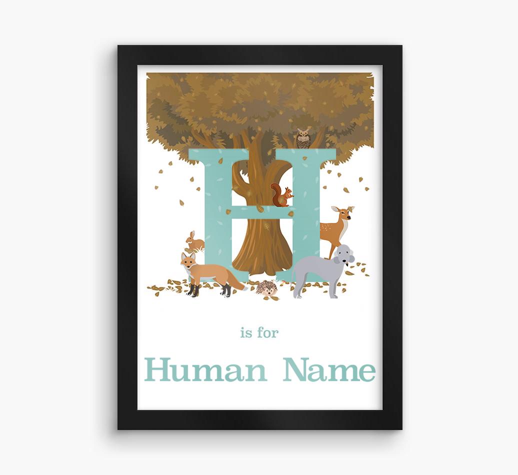 Autumn Animals Initial: Personalized {breedFullName} Framed Print