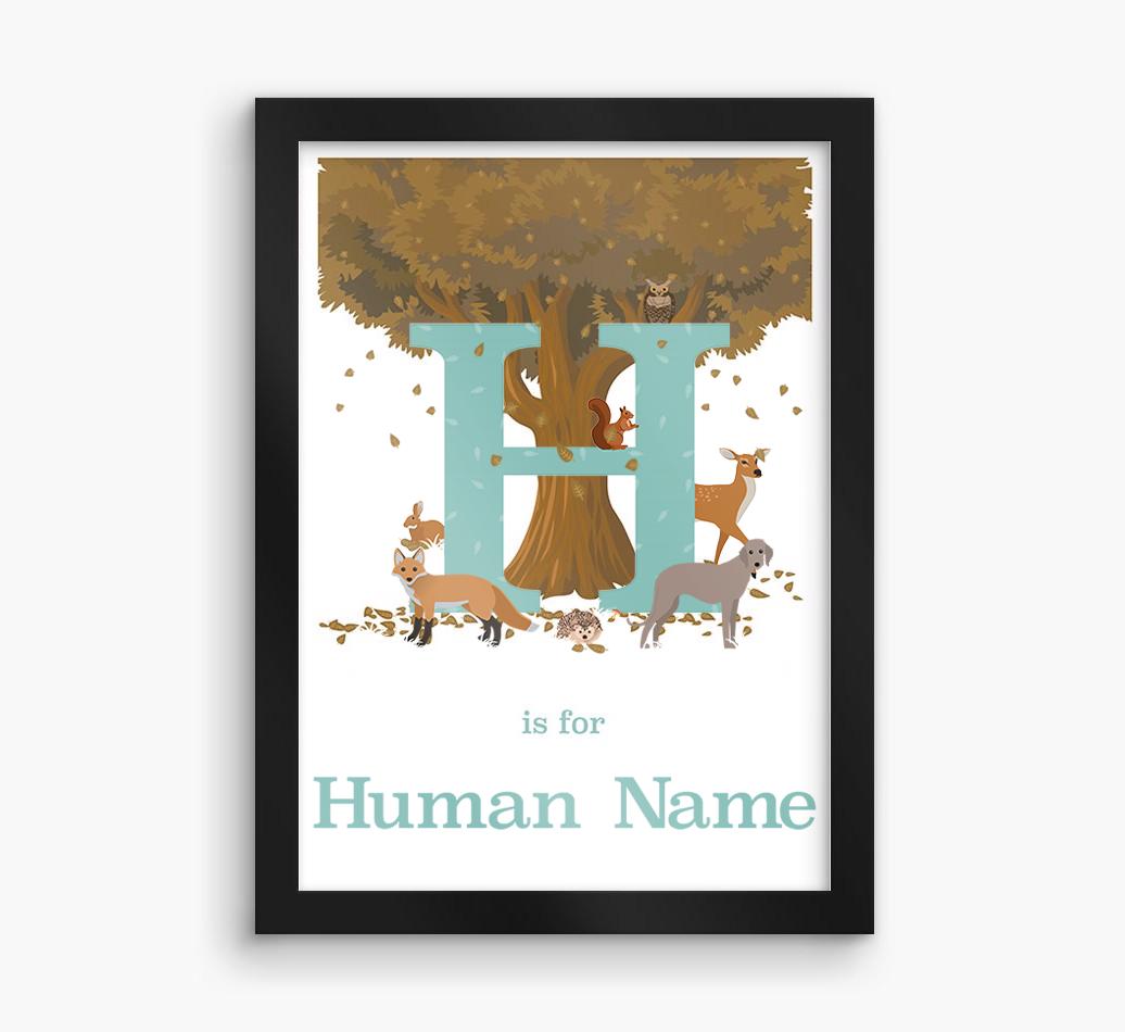 Autumn Animals Initial: Personalized {breedFullName} Framed Print