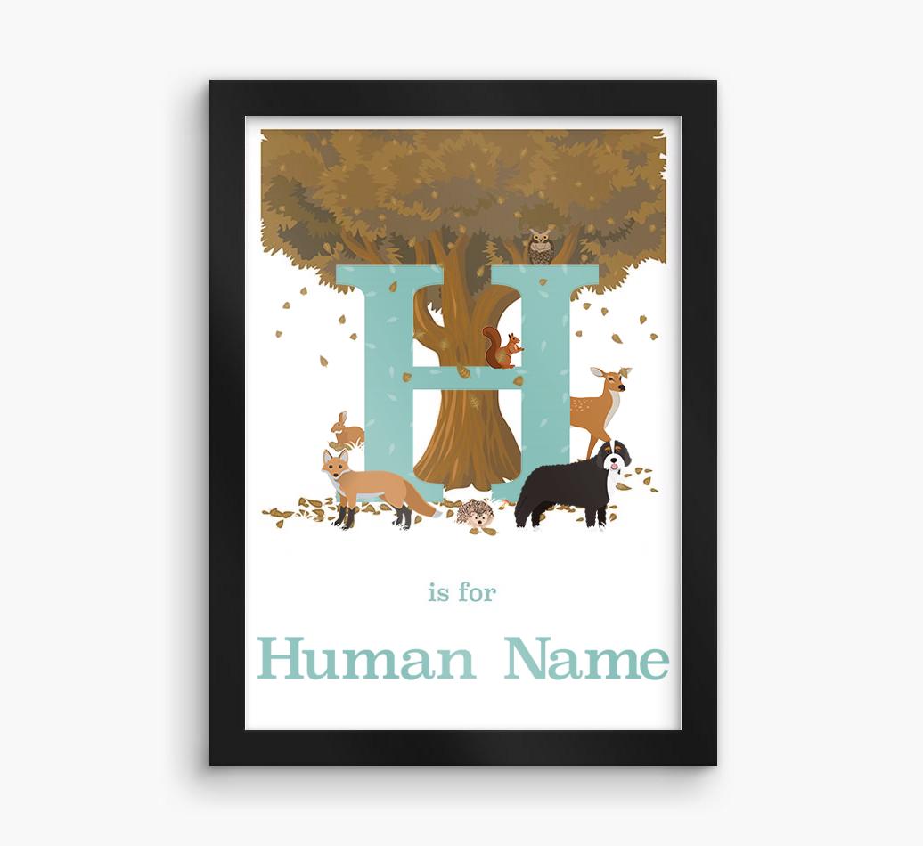Autumn Animals Initial: Personalized {breedFullName} Framed Print