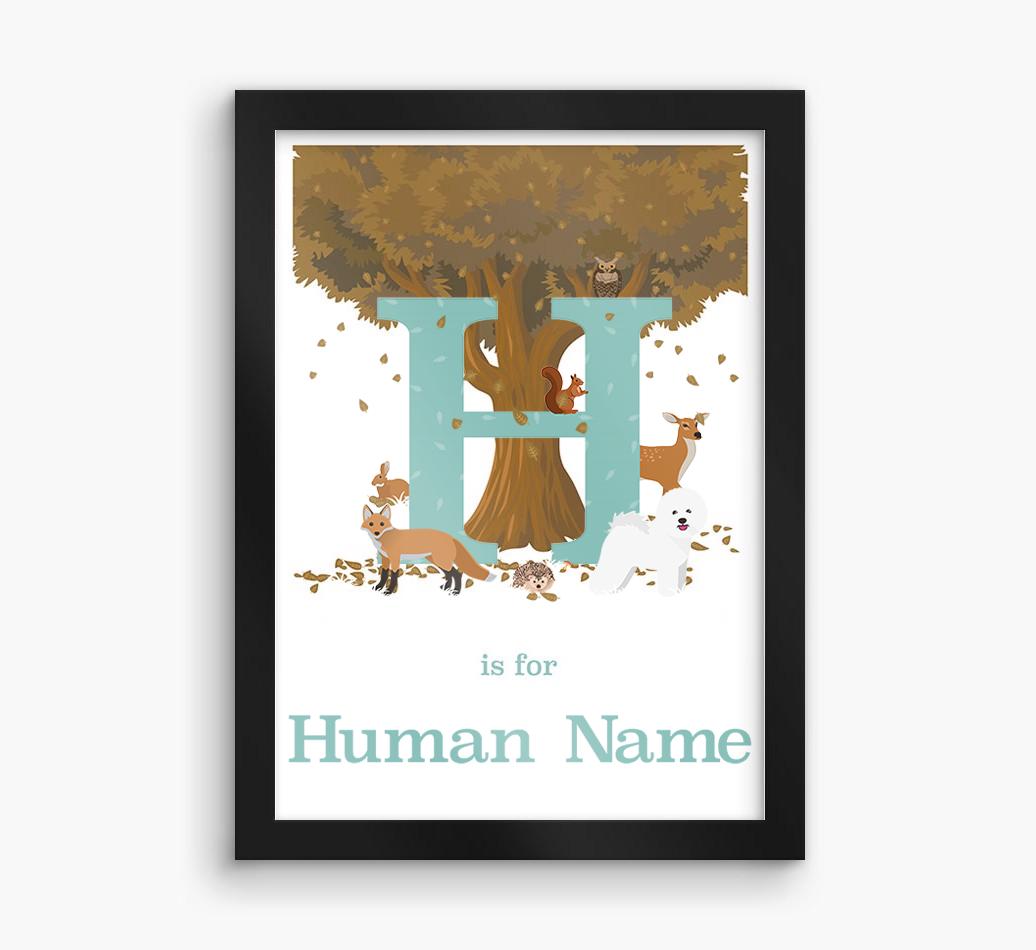 Autumn Animals Initial: Personalized {breedFullName} Framed Print