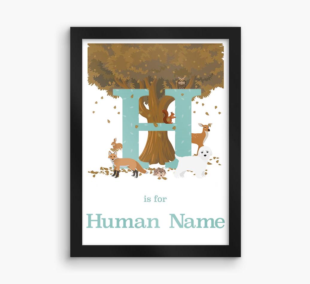 Autumn Animals Initial: Personalized {breedFullName} Framed Print