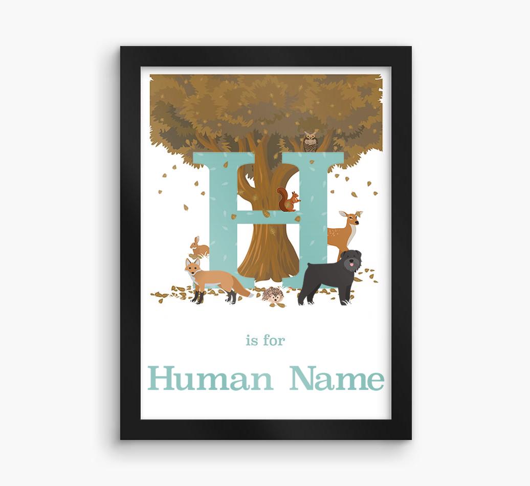 Autumn Animals Initial: Personalized {breedFullName} Framed Print