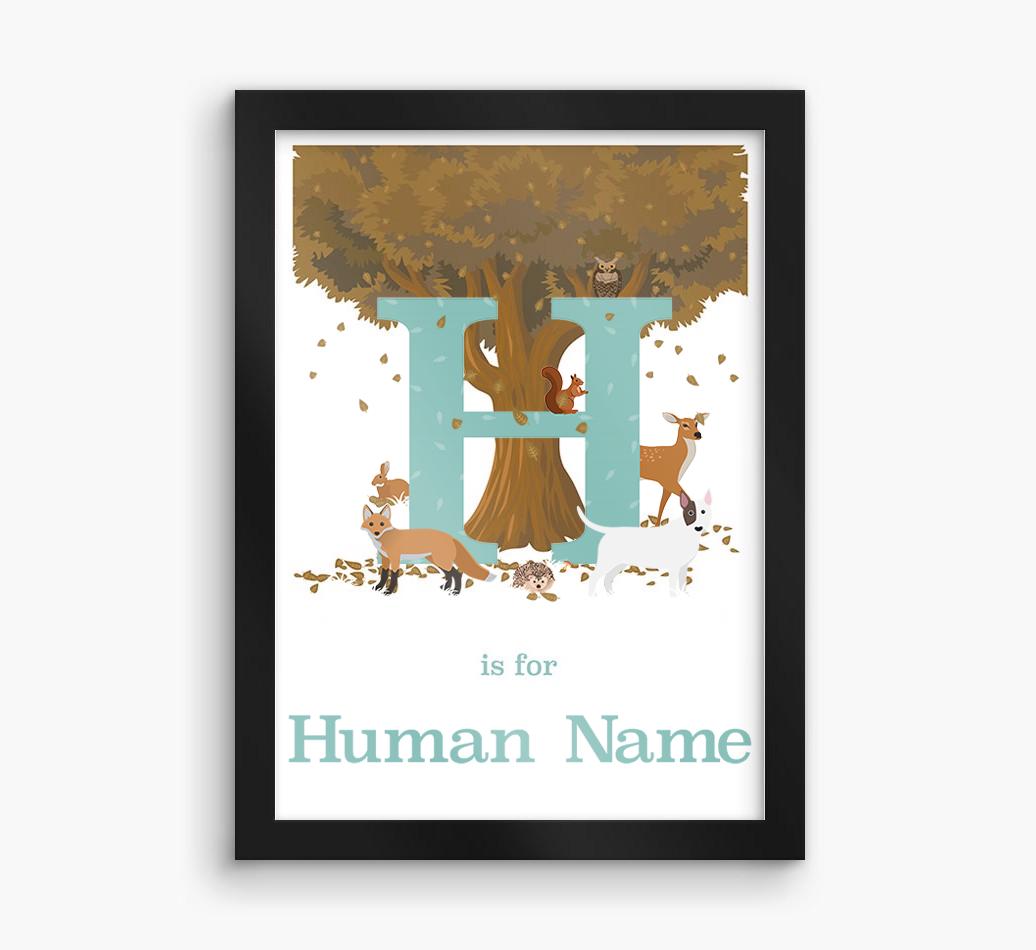 Autumn Animals Initial: Personalized {breedFullName} Framed Print