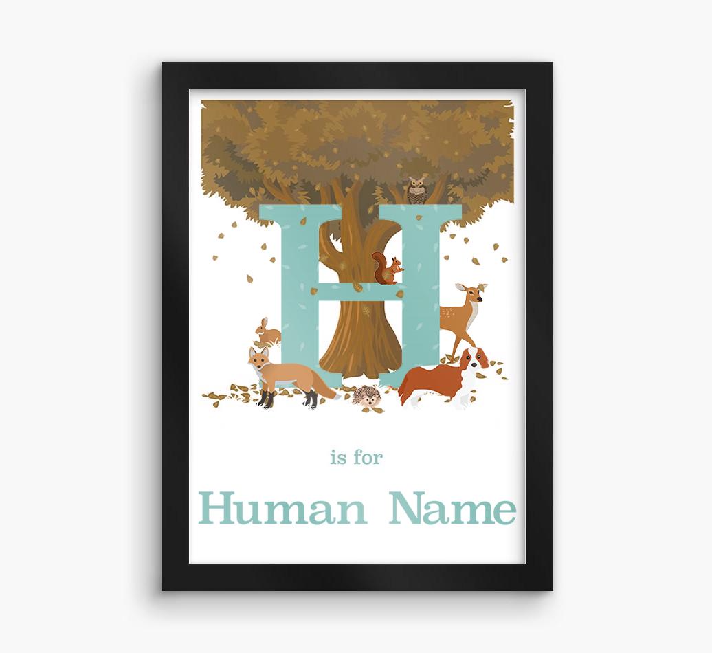 Autumn Animals Initial: Personalized {breedFullName} Framed Print