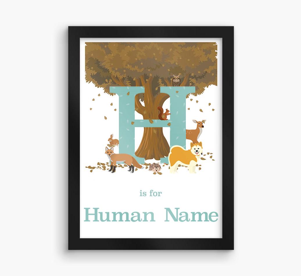 Autumn Animals Initial: Personalized {breedFullName} Framed Print