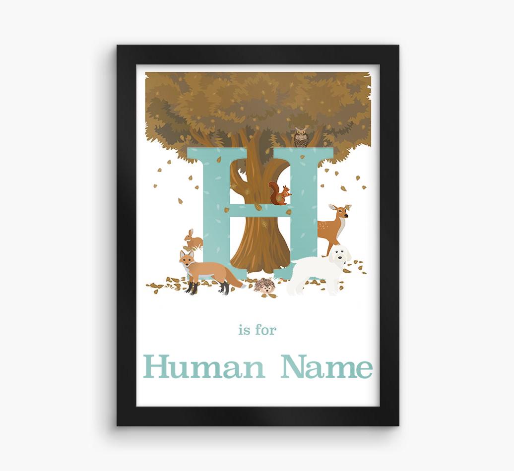 Autumn Animals Initial: Personalized {breedFullName} Framed Print