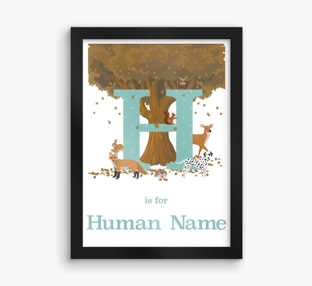 Autumn Animals Initial: Personalized {breedFullName} Framed Print