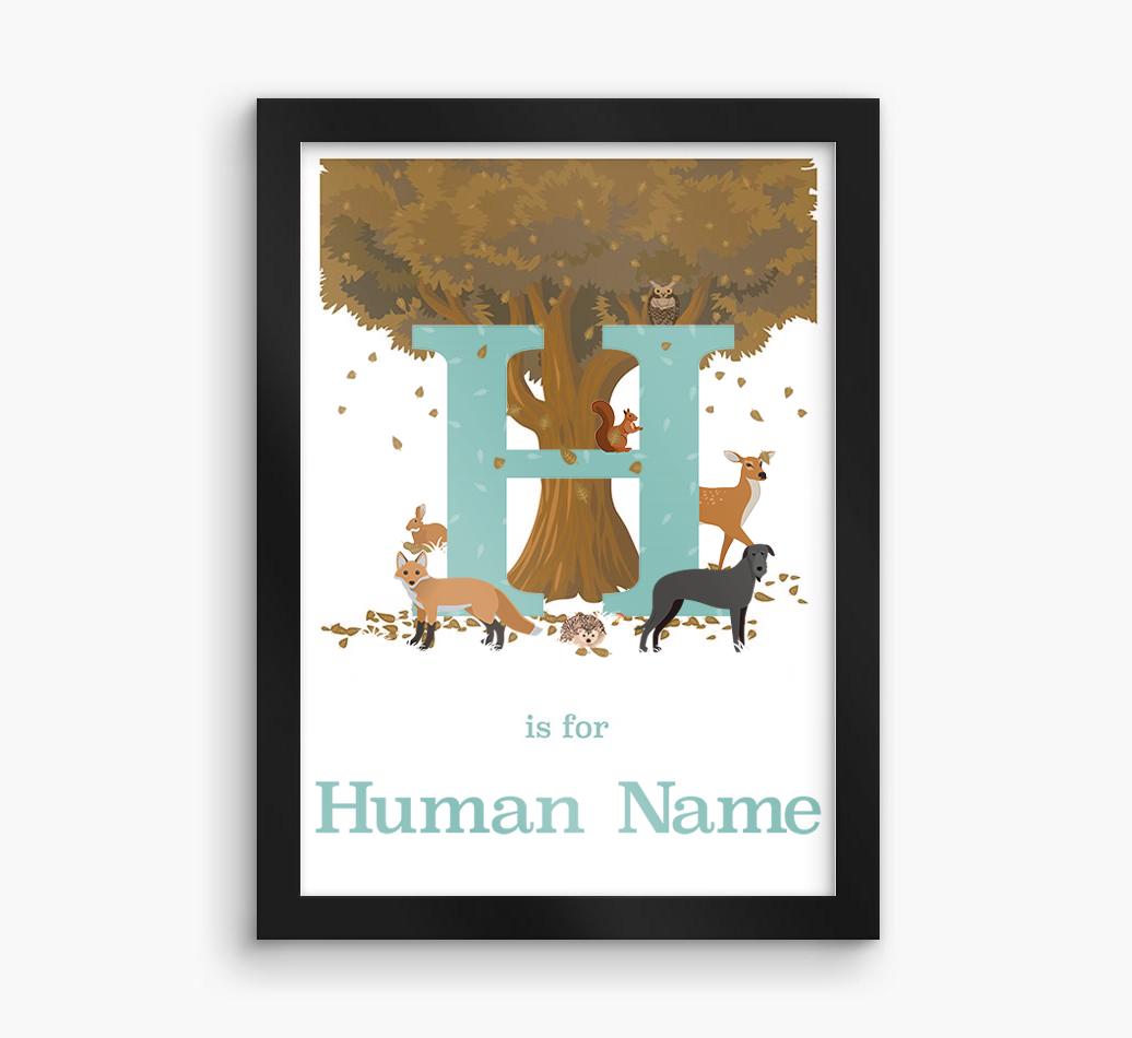 Autumn Animals Initial: Personalized {breedFullName} Framed Print
