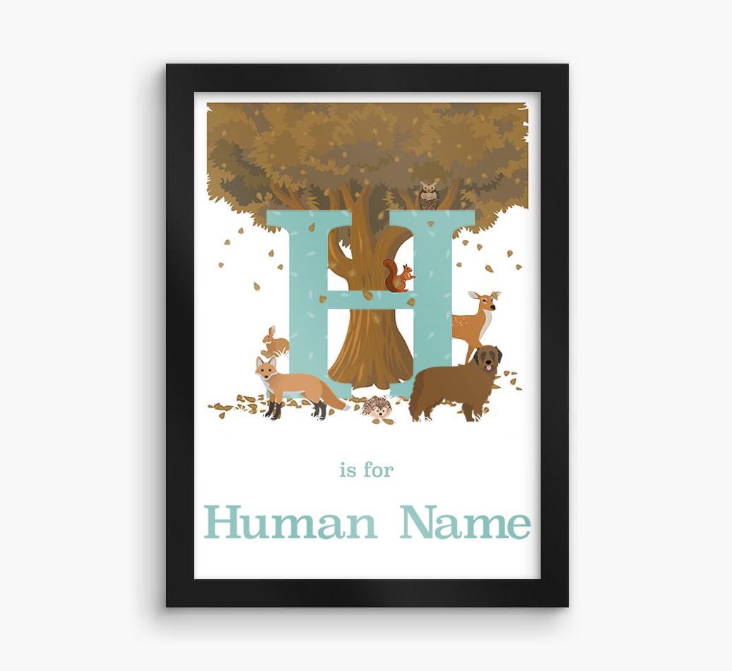 Autumn Animals Initial: Personalized {breedFullName} Framed Print