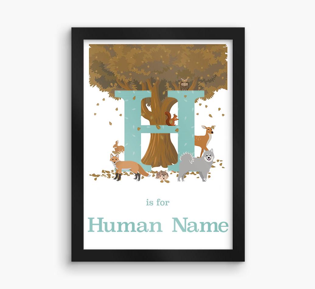 Autumn Animals Initial: Personalized {breedFullName} Framed Print