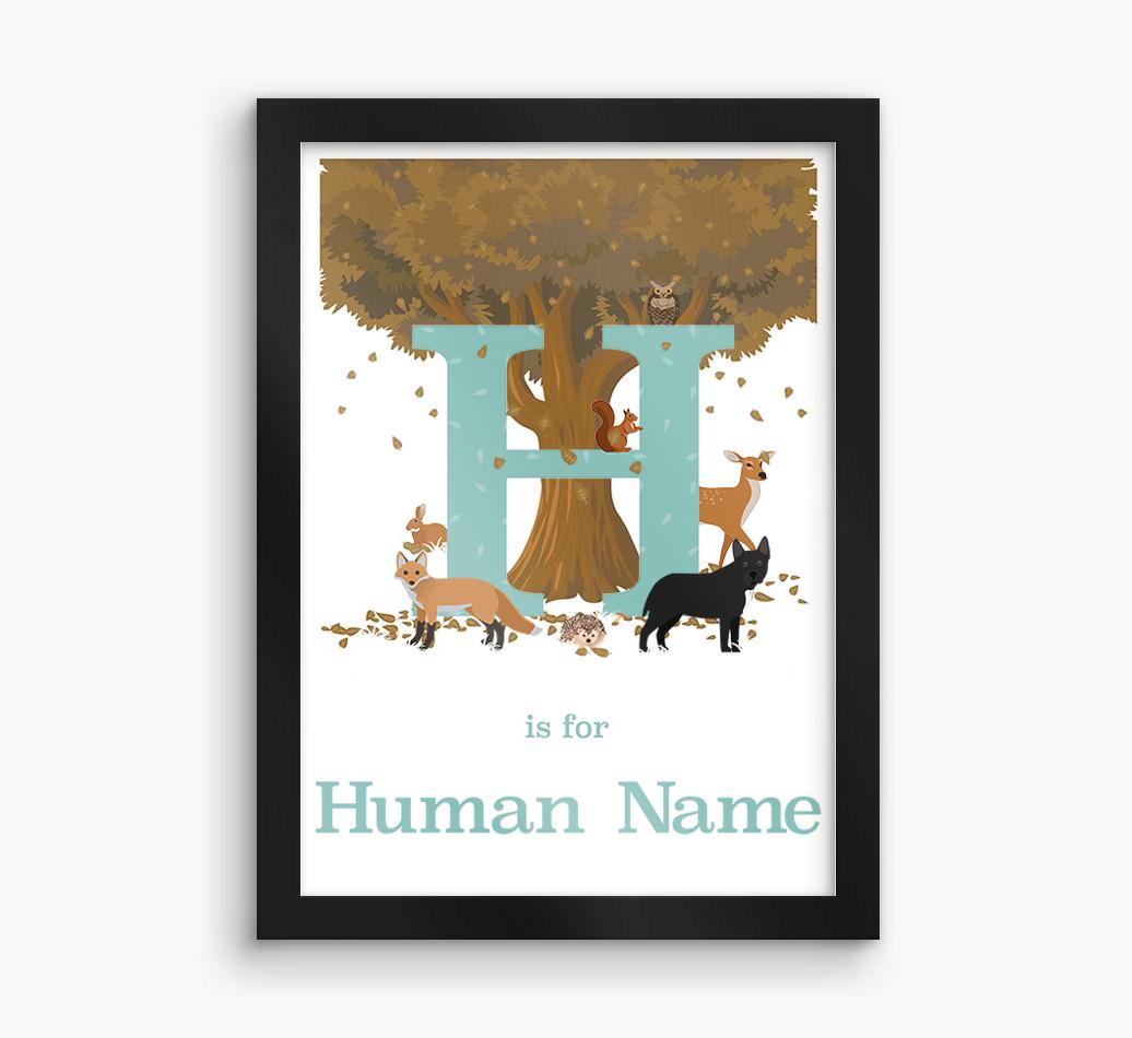 Autumn Animals Initial: Personalized {breedFullName} Framed Print