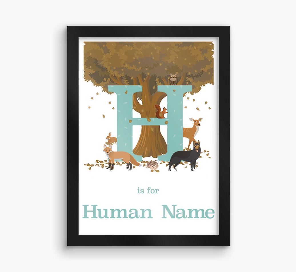 Autumn Animals Initial: Personalized {breedFullName} Framed Print