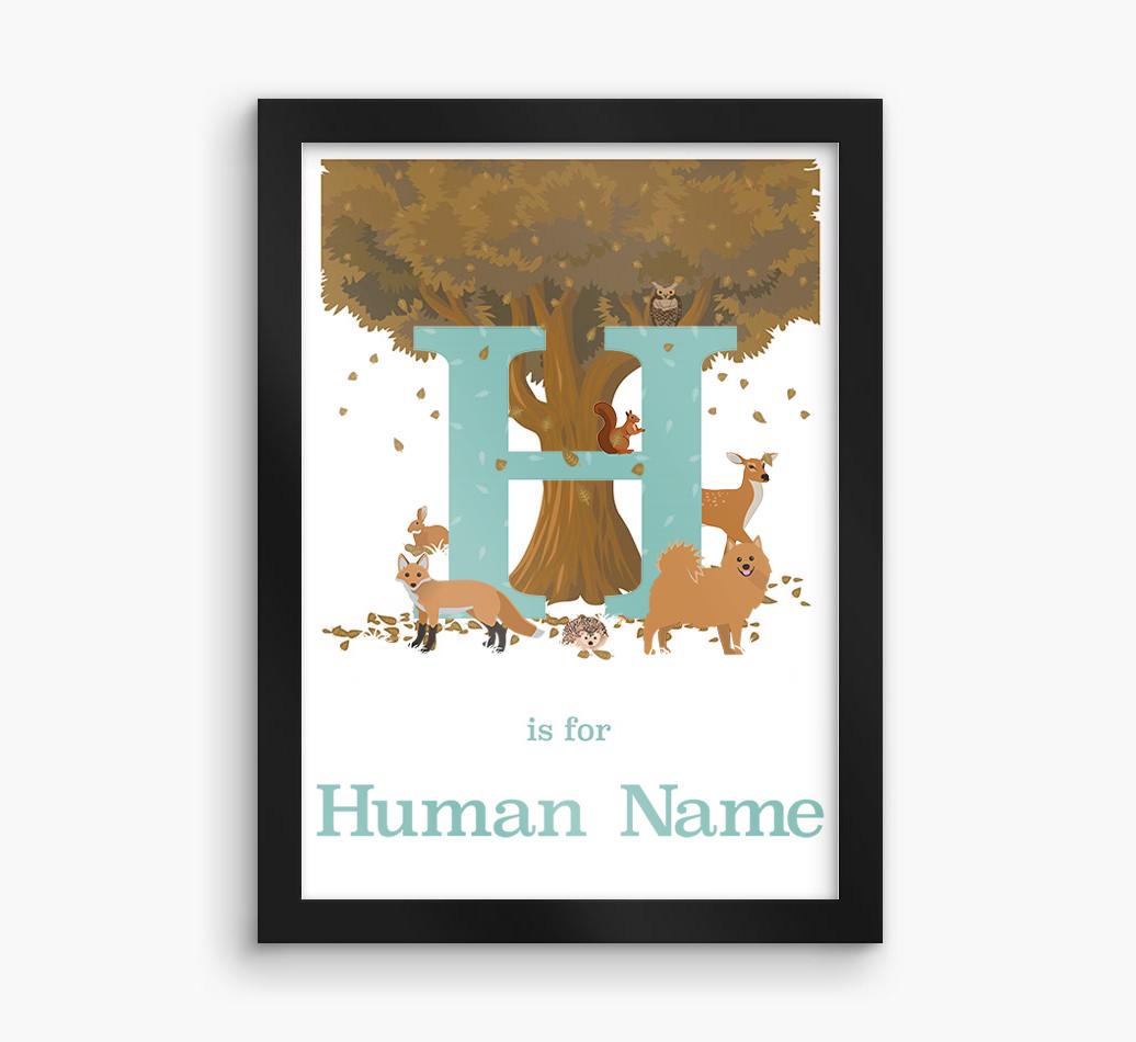 Autumn Animals Initial: Personalized {breedFullName} Framed Print