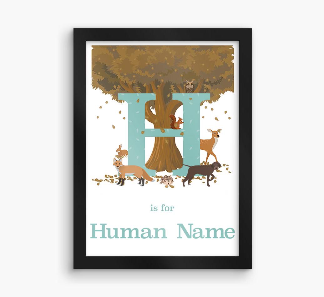 Autumn Animals Initial: Personalized {breedFullName} Framed Print