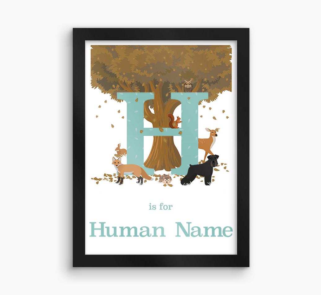 Autumn Animals Initial: Personalized {breedFullName} Framed Print