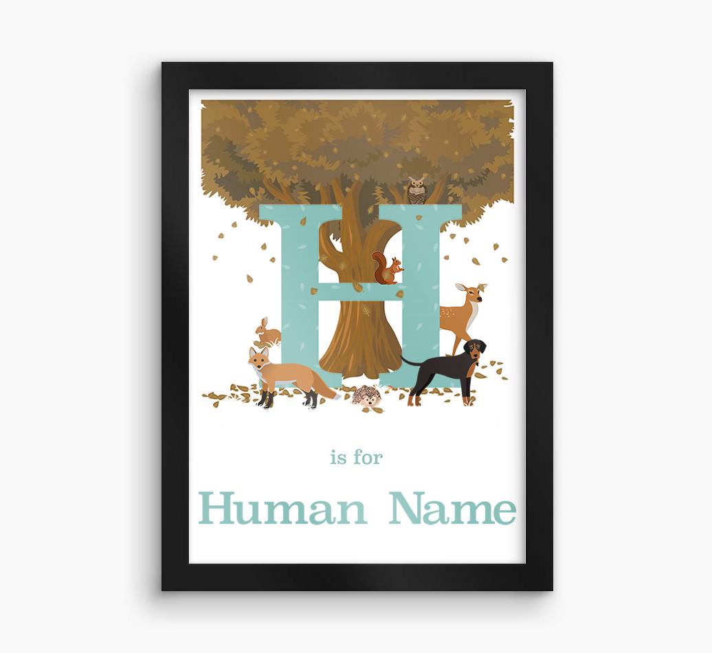 Autumn Animals Initial: Personalized {breedFullName} Framed Print