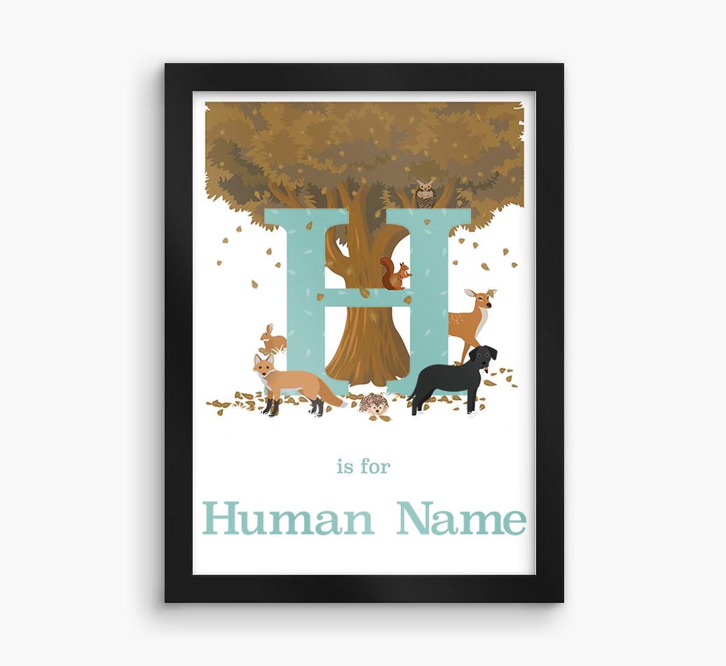 Autumn Animals Initial: Personalized {breedFullName} Framed Print