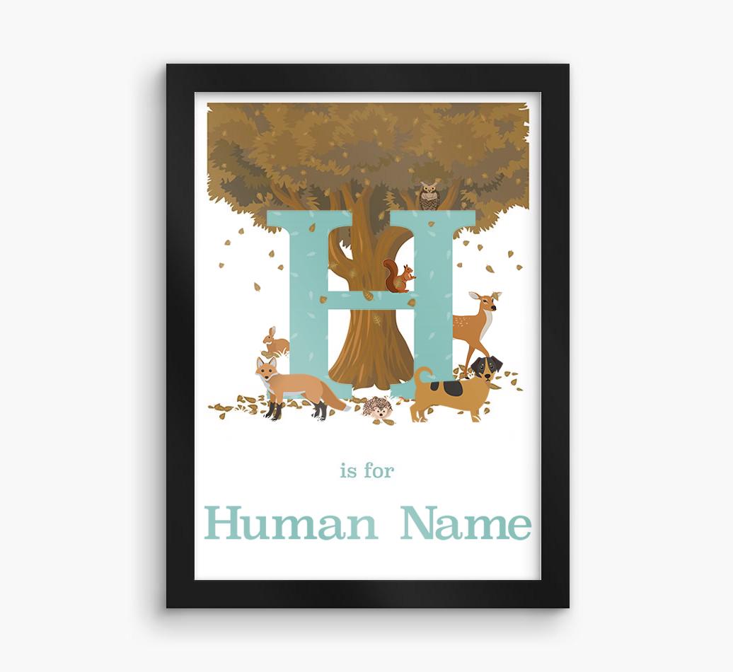 Autumn Animals Initial: Personalized {breedFullName} Framed Print