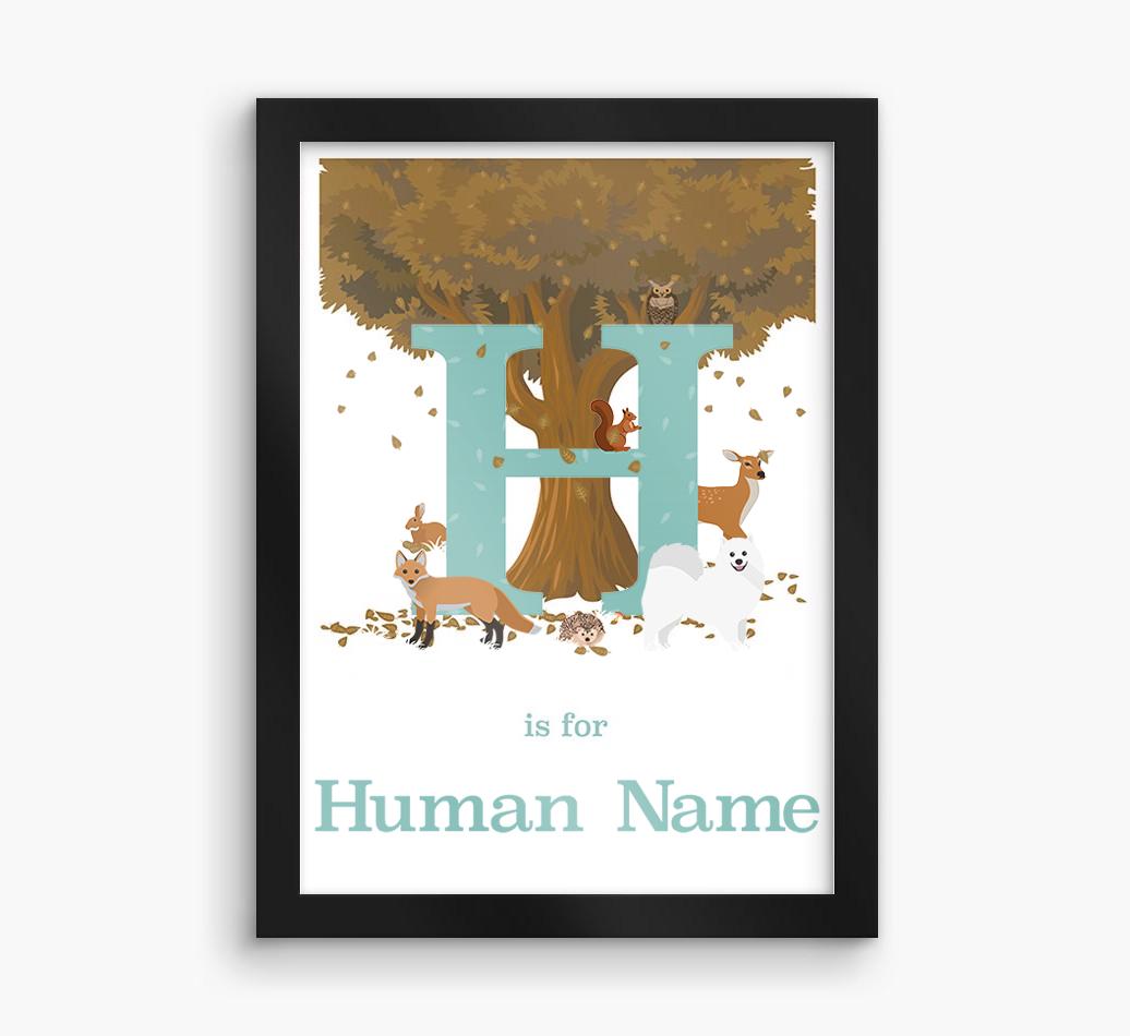 Autumn Animals Initial: Personalized {breedFullName} Framed Print