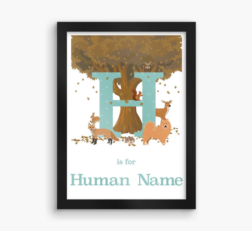 Autumn Animals Initial: Personalized {breedFullName} Framed Print