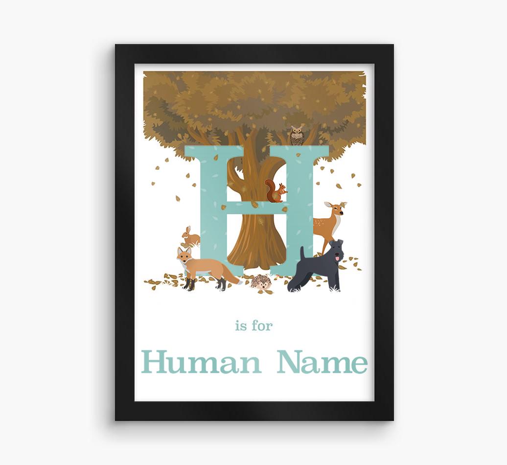 Autumn Animals Initial: Personalized {breedFullName} Framed Print