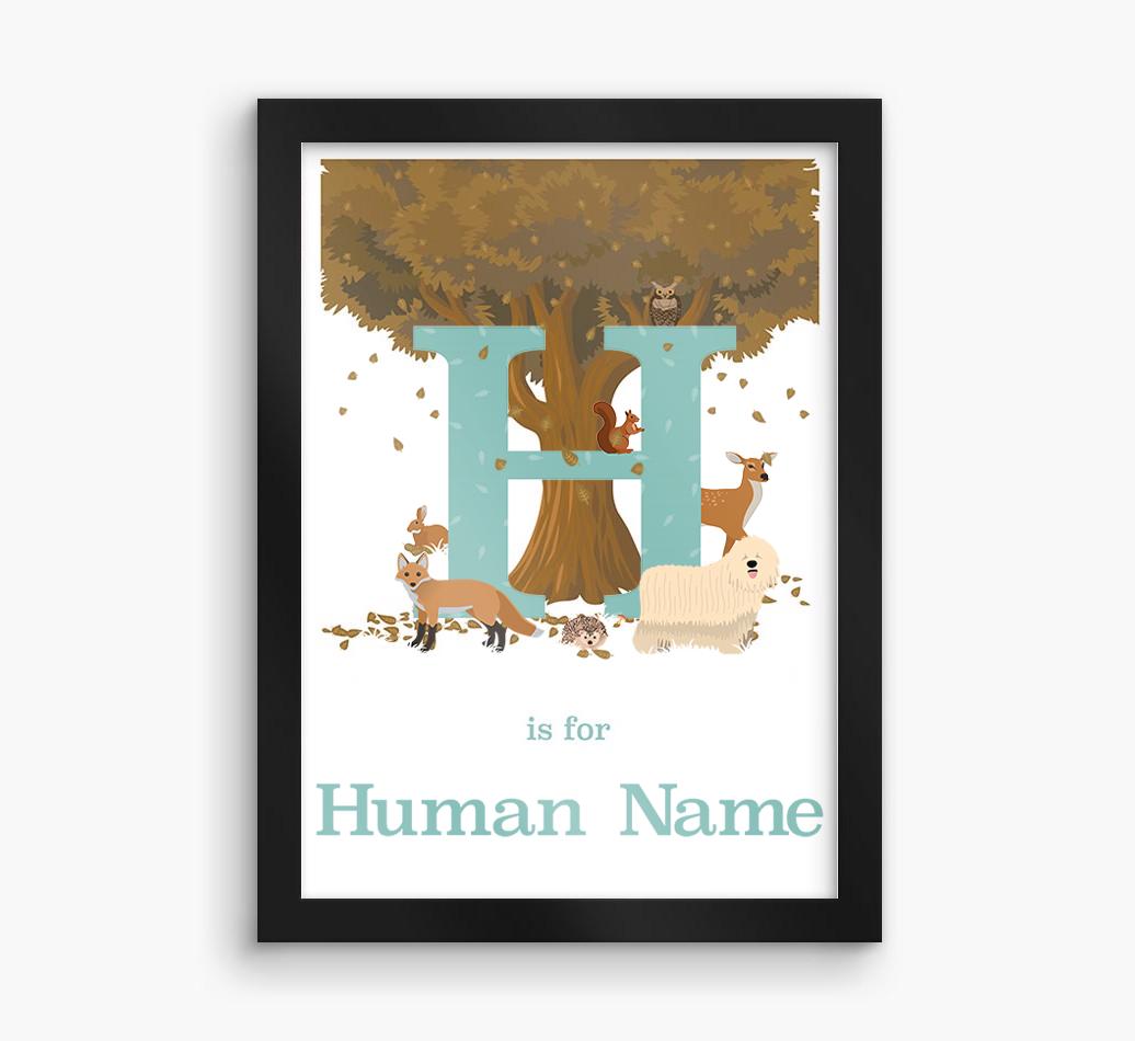 Autumn Animals Initial: Personalized {breedFullName} Framed Print