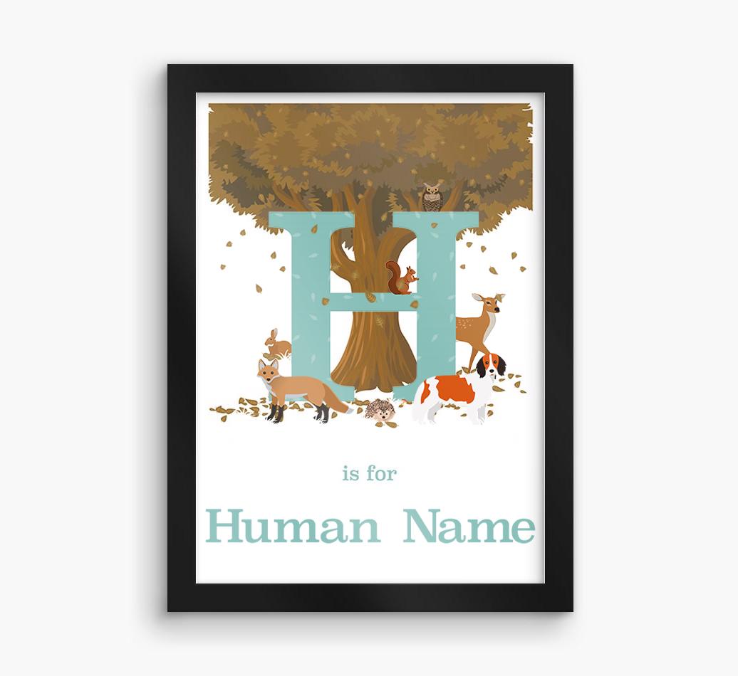 Autumn Animals Initial: Personalized {breedFullName} Framed Print
