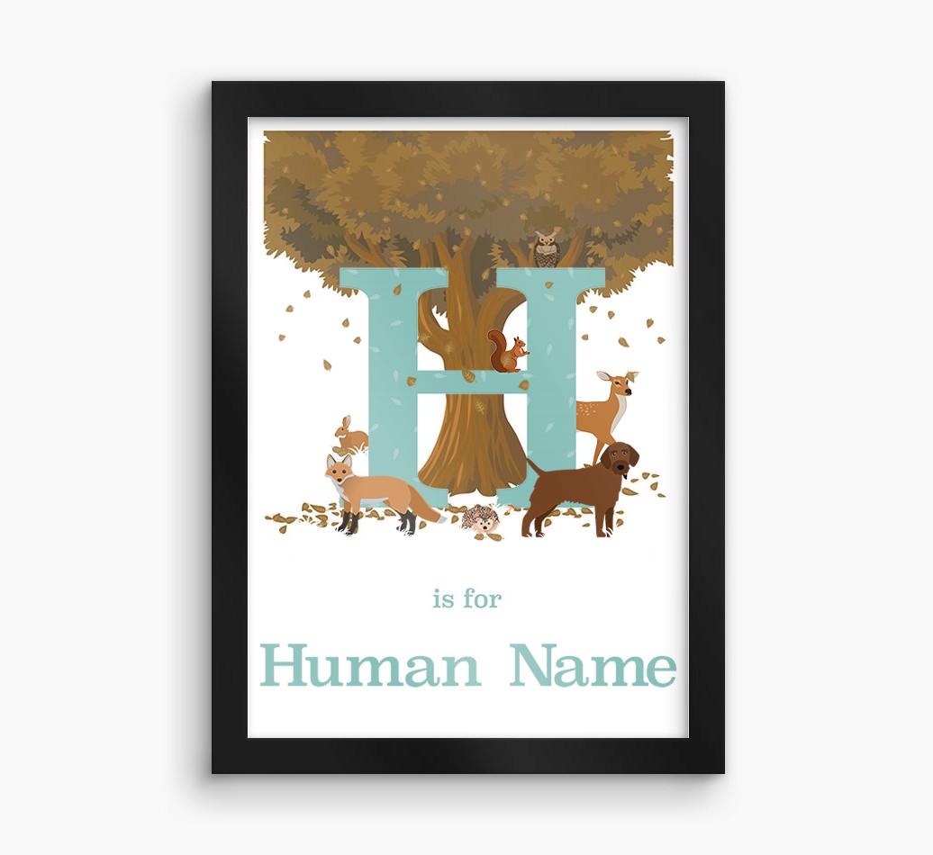Autumn Animals Initial: Personalized {breedFullName} Framed Print