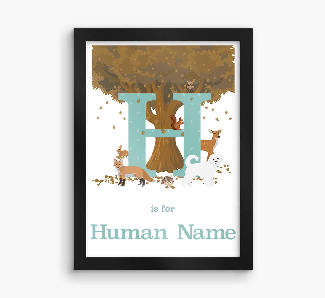 Autumn Animals Initial: Personalized {breedFullName} Framed Print