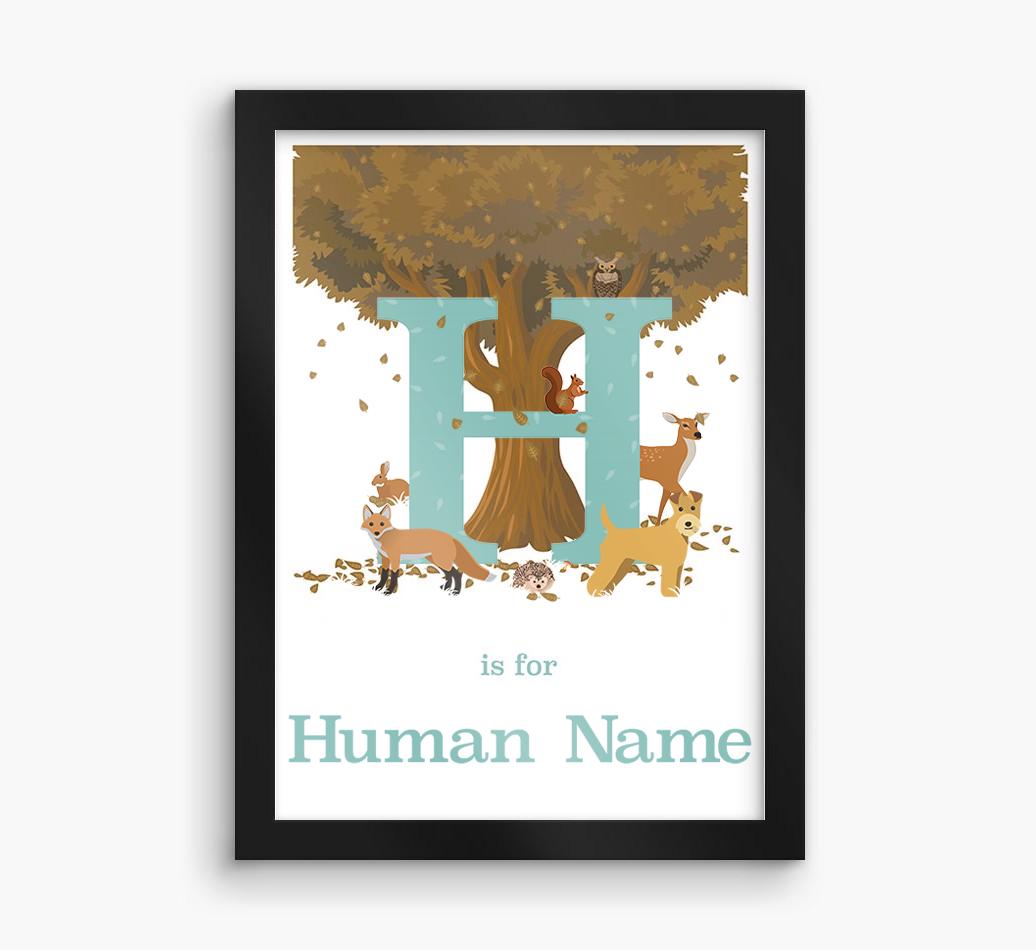 Autumn Animals Initial: Personalized {breedFullName} Framed Print