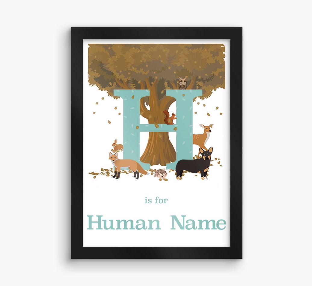 Autumn Animals Initial: Personalized {breedFullName} Framed Print