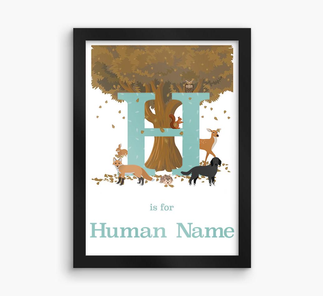 Autumn Animals Initial: Personalized {breedFullName} Framed Print