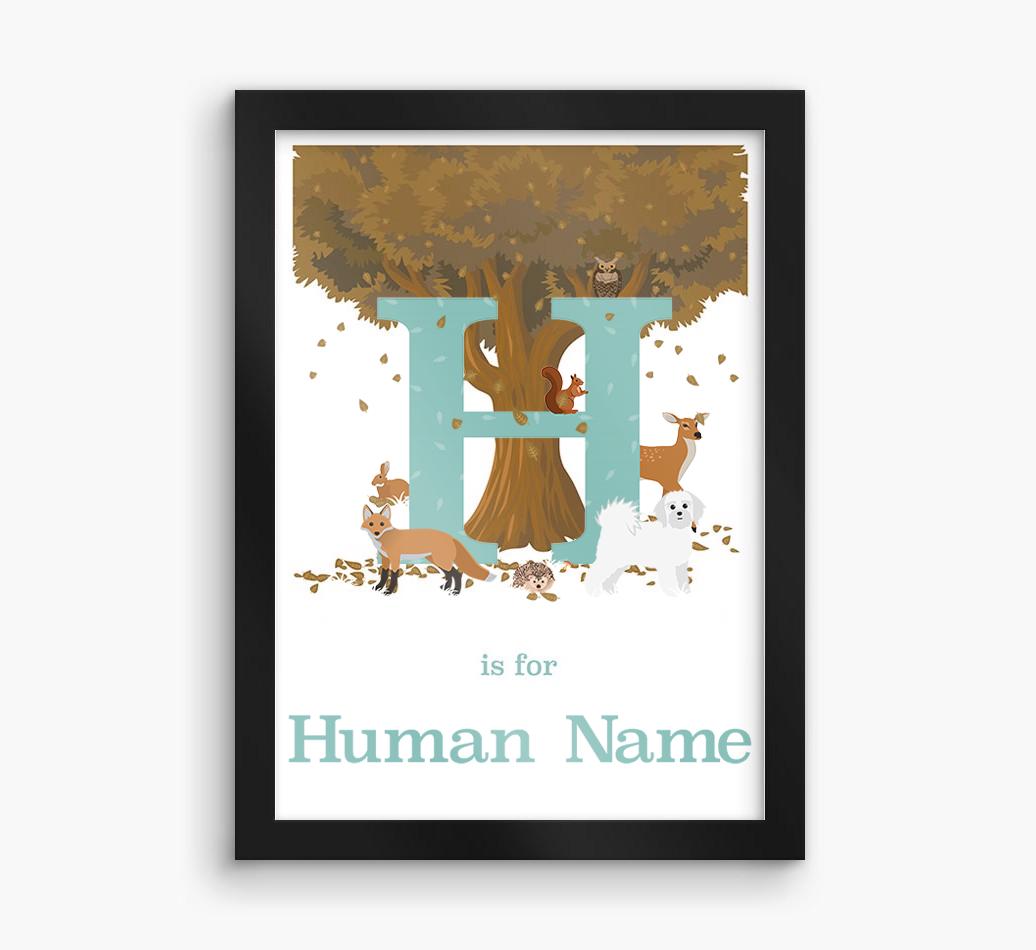 Autumn Animals Initial: Personalized {breedFullName} Framed Print