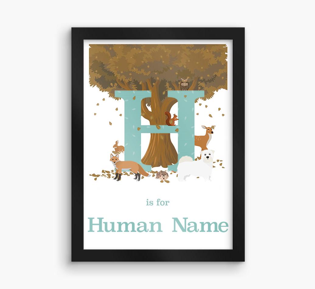Autumn Animals Initial: Personalized {breedFullName} Framed Print