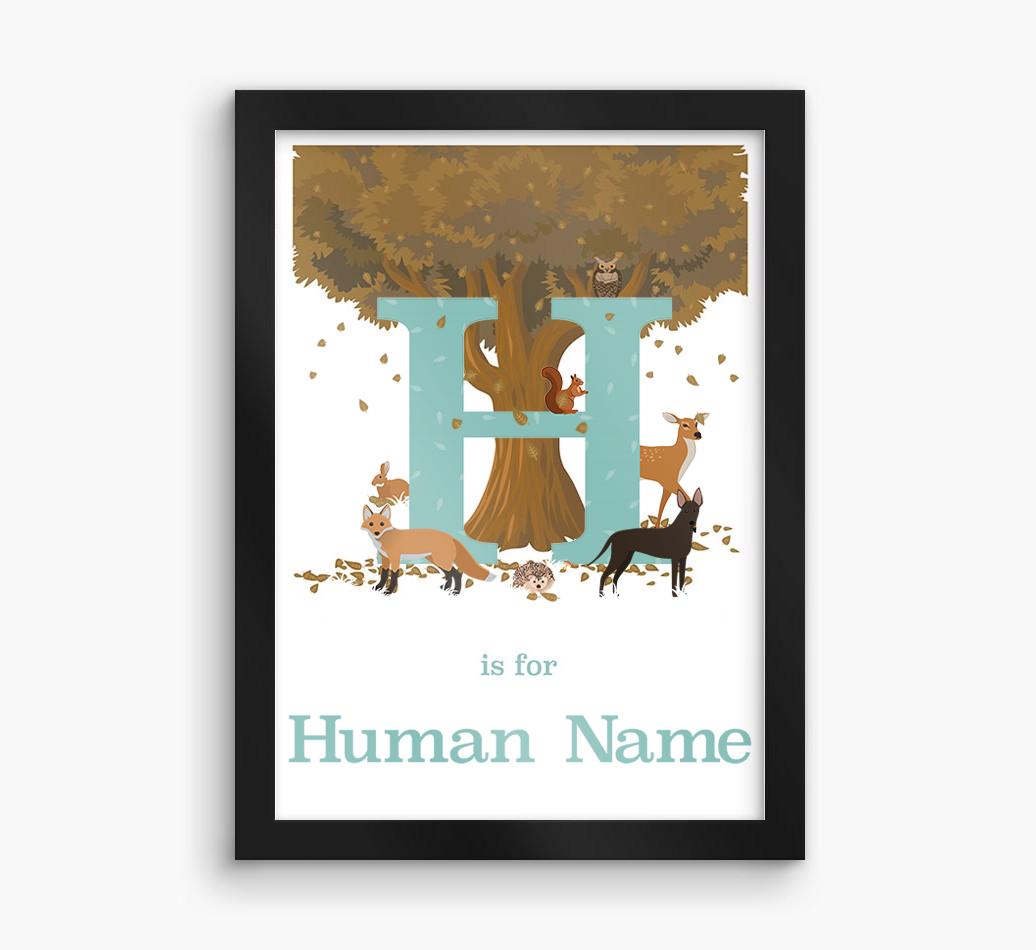 Autumn Animals Initial: Personalized {breedFullName} Framed Print
