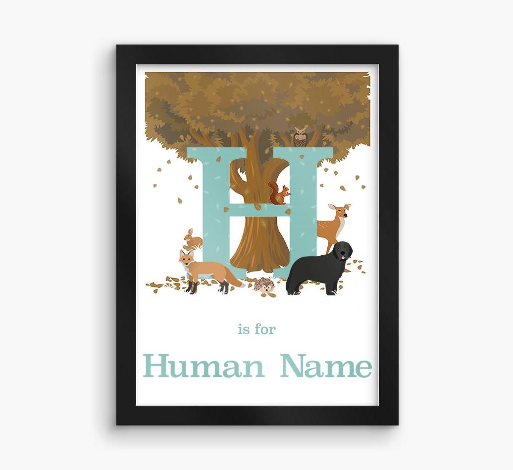 Autumn Animals Initial: Personalized {breedFullName} Framed Print