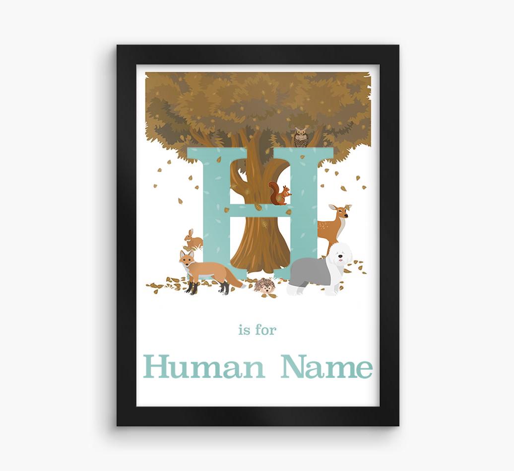 Autumn Animals Initial: Personalized {breedFullName} Framed Print