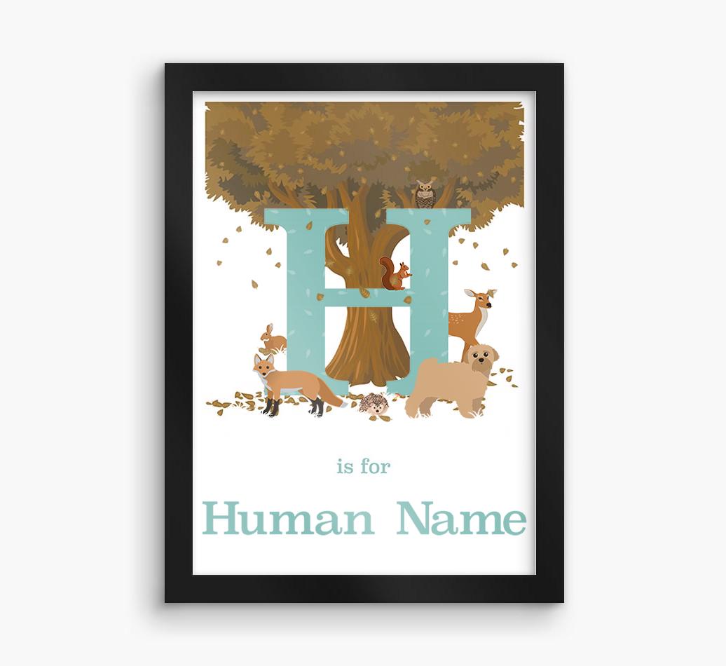 Autumn Animals Initial: Personalized {breedFullName} Framed Print