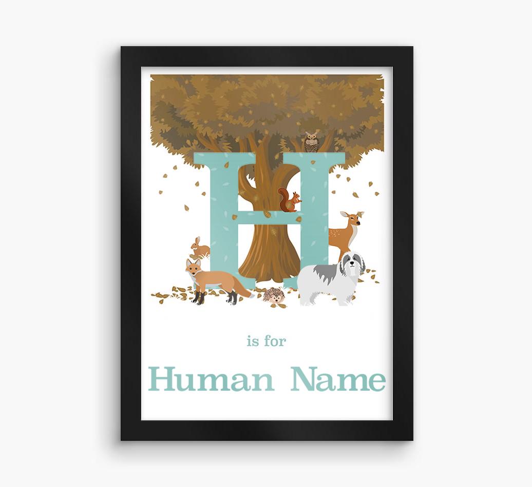 Autumn Animals Initial: Personalized {breedFullName} Framed Print