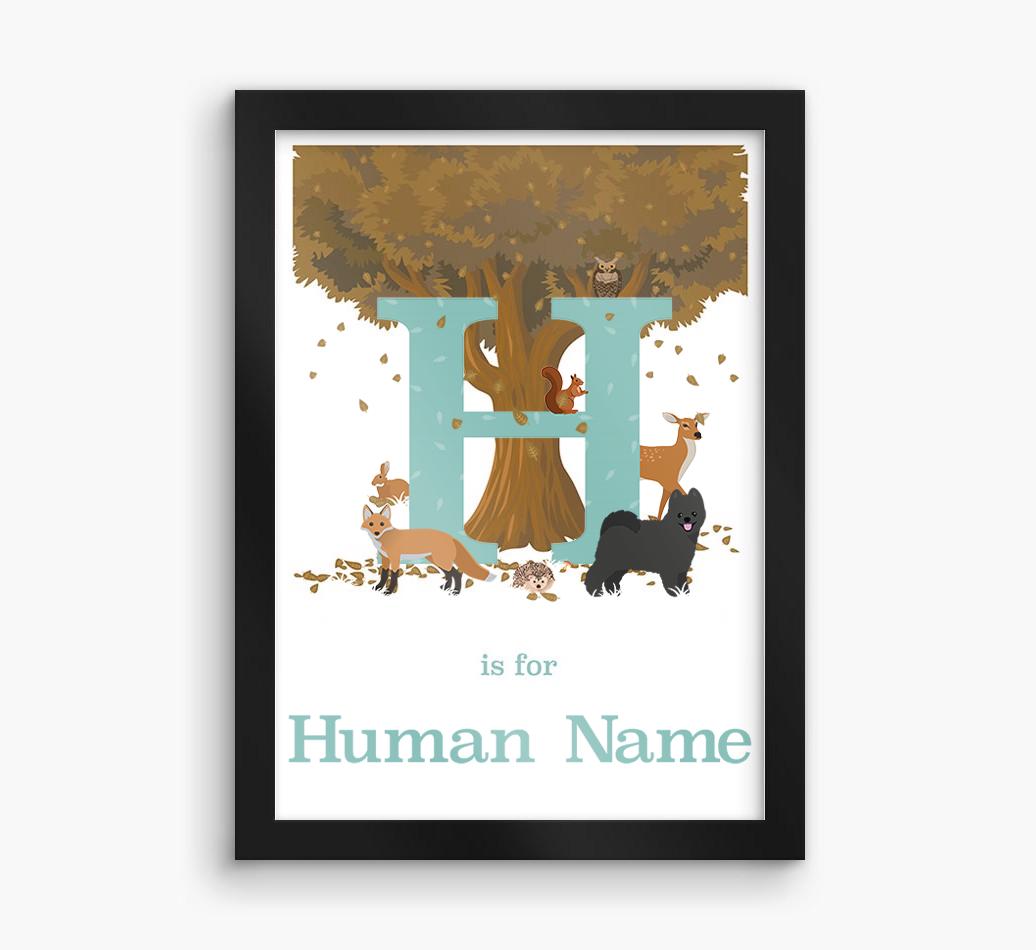Autumn Animals Initial: Personalized {breedFullName} Framed Print