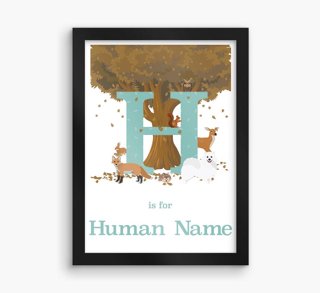 Autumn Animals Initial: Personalized {breedFullName} Framed Print