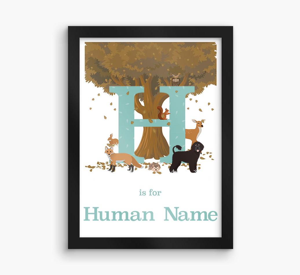 Autumn Animals Initial: Personalized {breedFullName} Framed Print