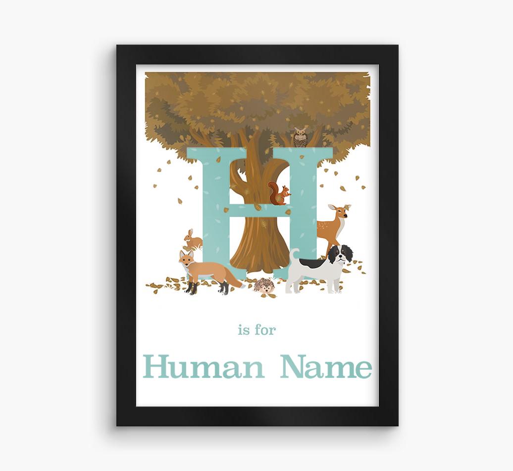 Autumn Animals Initial: Personalized {breedFullName} Framed Print