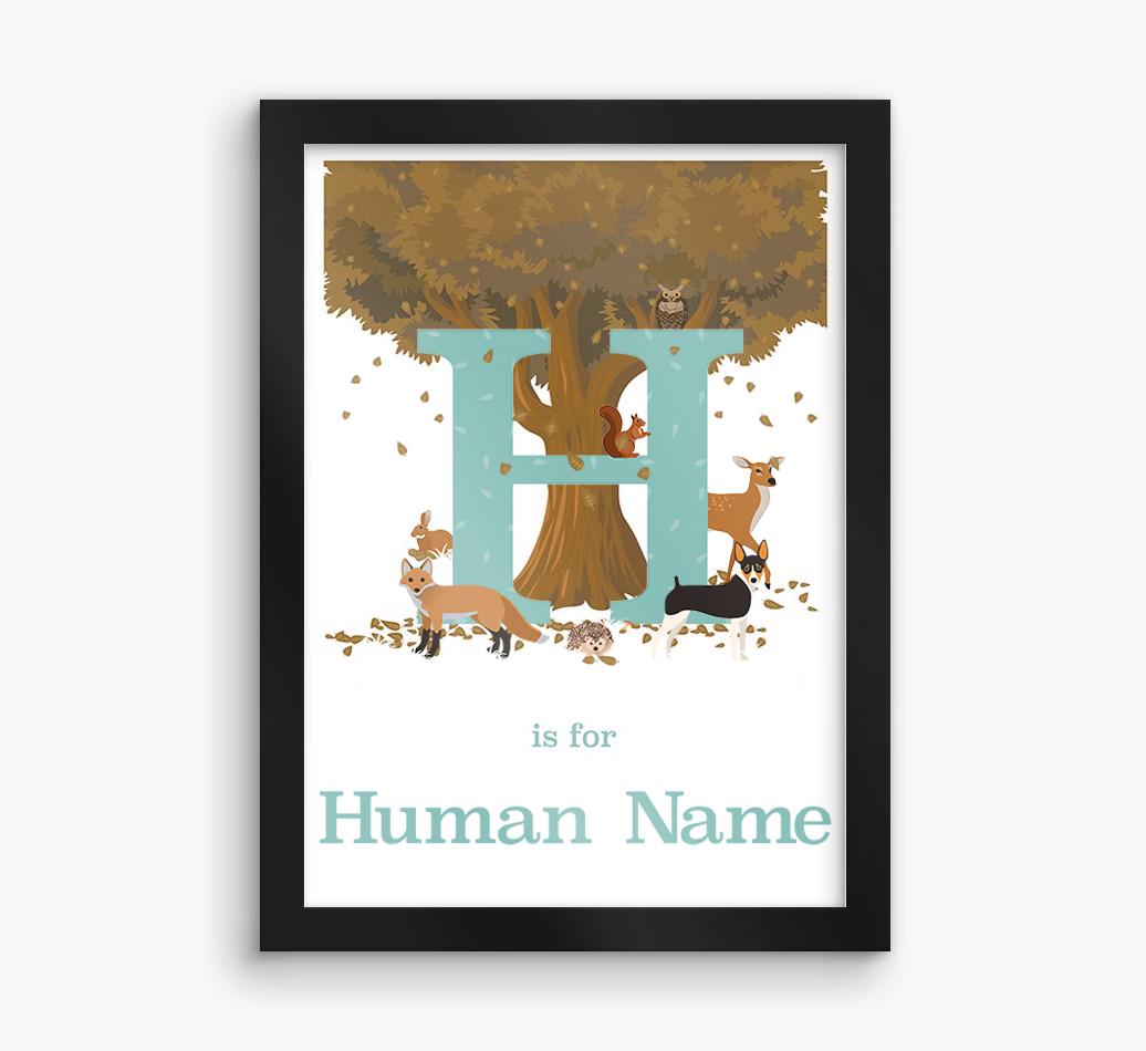 Autumn Animals Initial: Personalized {breedFullName} Framed Print