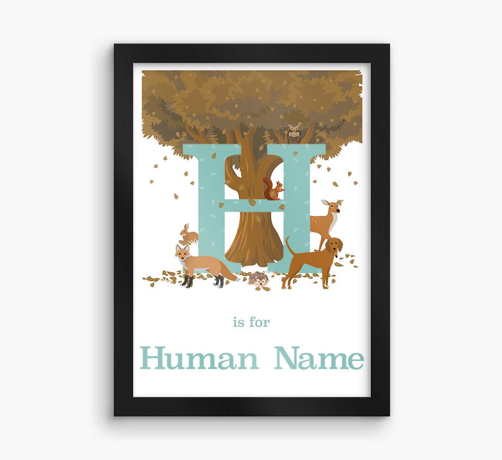 Autumn Animals Initial: Personalized {breedFullName} Framed Print
