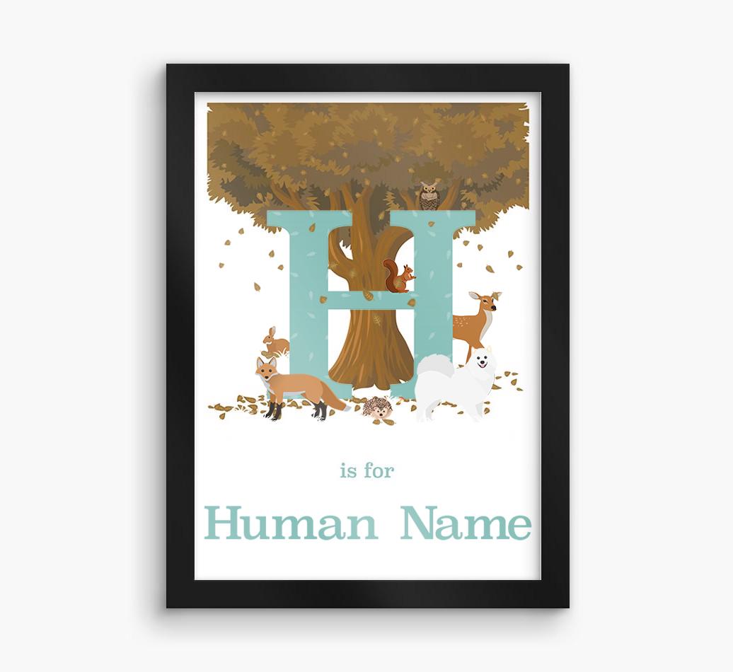Autumn Animals Initial: Personalized {breedFullName} Framed Print