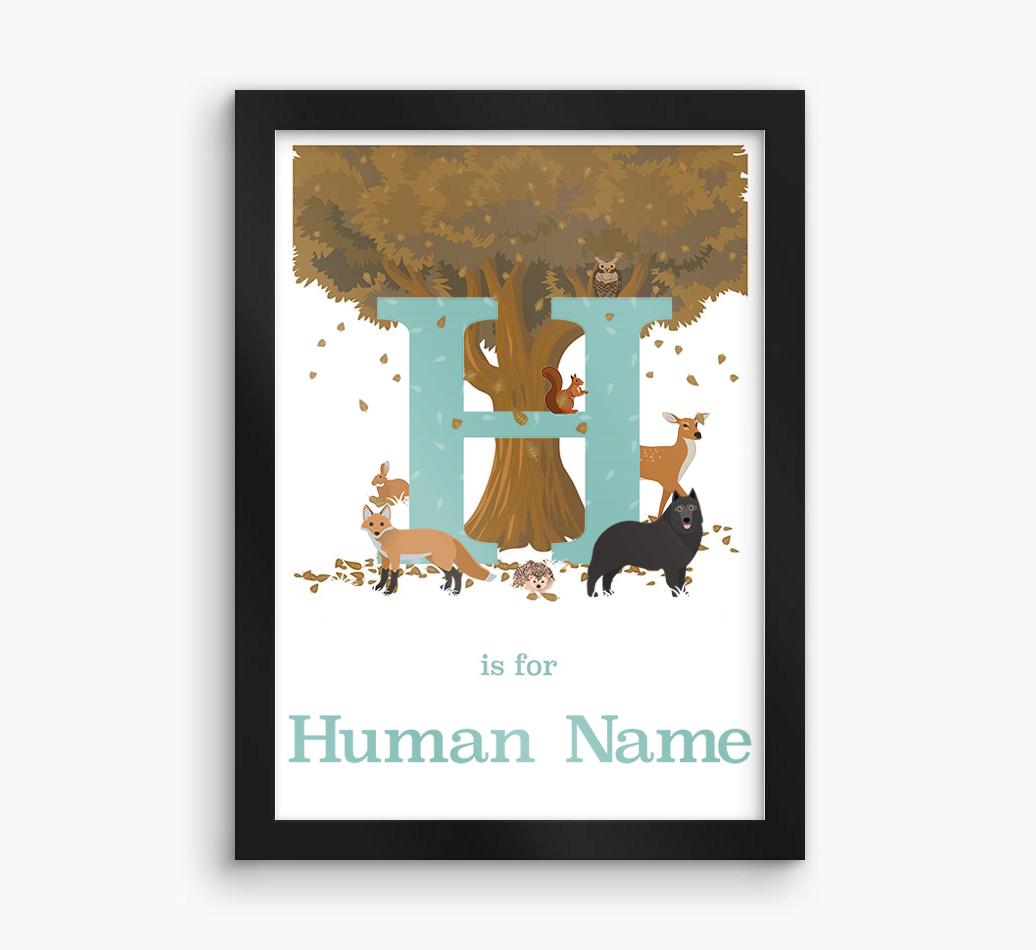 Autumn Animals Initial: Personalized {breedFullName} Framed Print