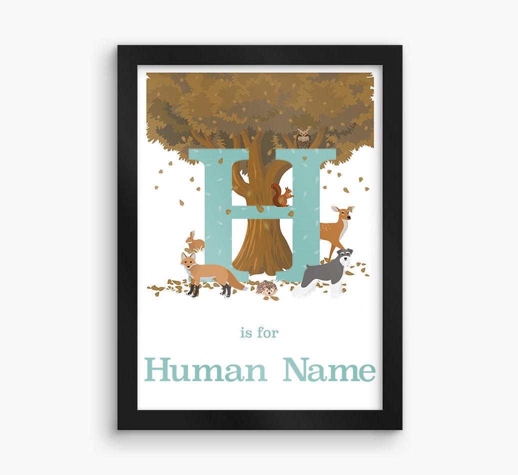 Autumn Animals Initial: Personalized {breedFullName} Framed Print