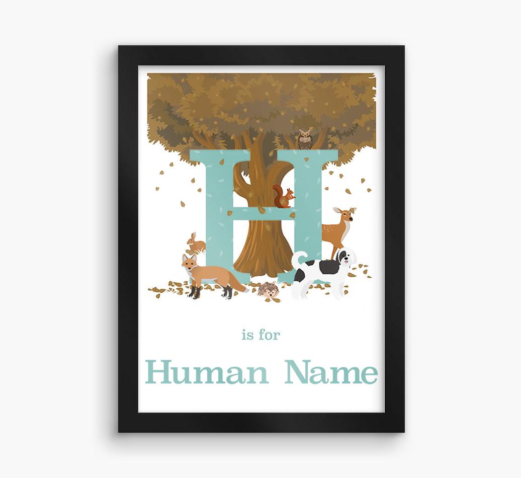 Autumn Animals Initial: Personalized {breedFullName} Framed Print